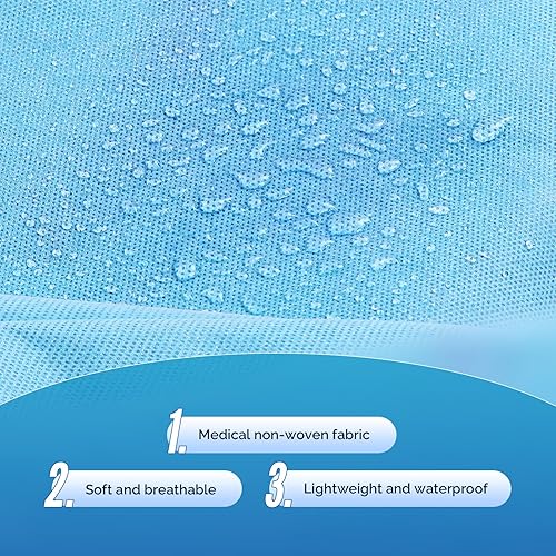 Miniatura 40 de JMU 100 piezas de batas de aislamiento desechables a granel, vestidos médicos PP largos con puños de punto (blanco)