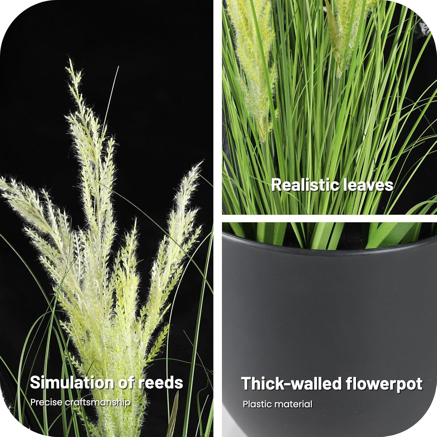 4ft Artificial Plants Onion Grass, 47 in Fake Shrubs Wheat Grass in Pot, for Indoor Outdoor Garden Office Home Decor, Faux Plant Greenery, Green - Image 8