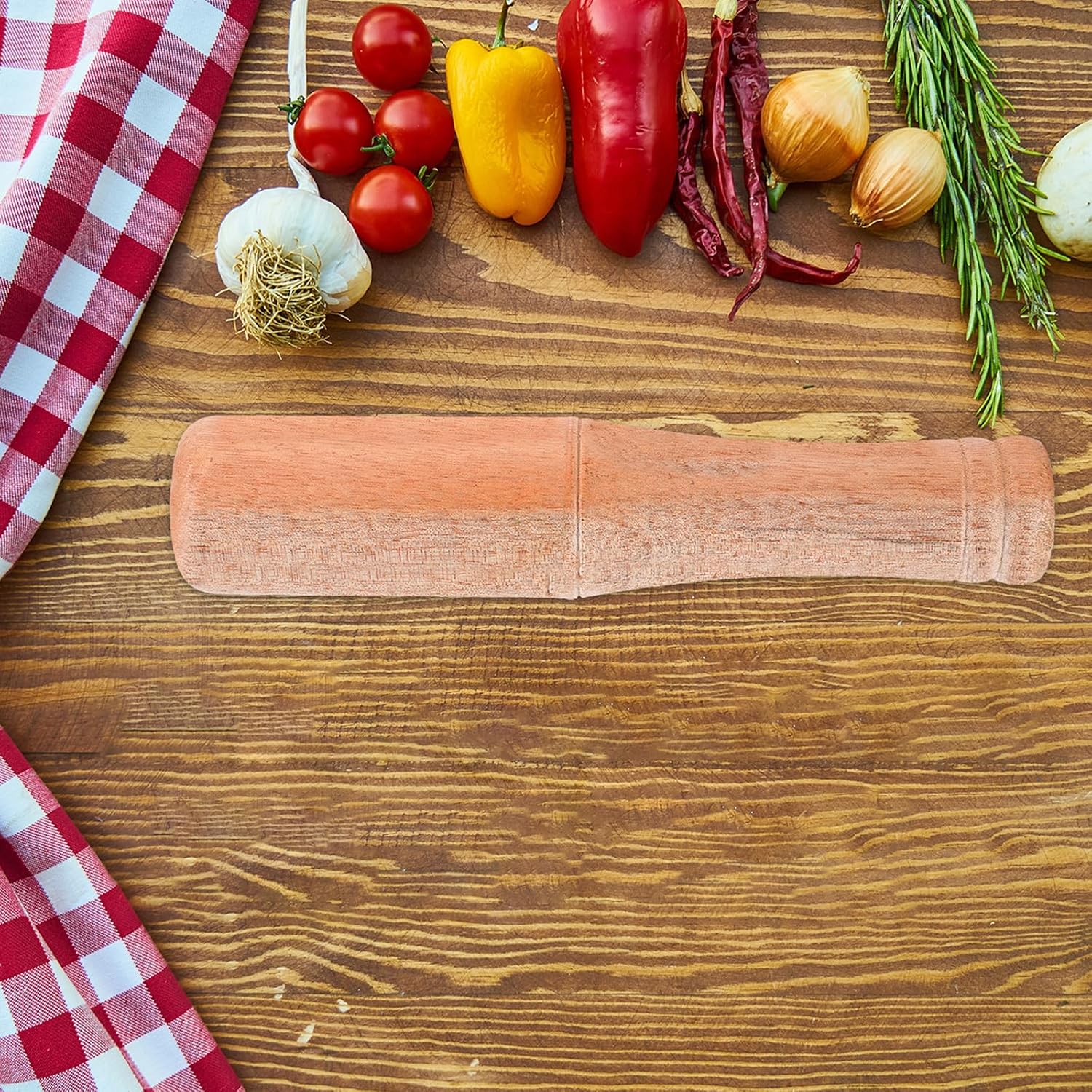Mikinona Wooden Pestle Muddler Tool for Home Kitchen Use Garlic Spice for Crushing and Mashing for Daily Cooking Needs
