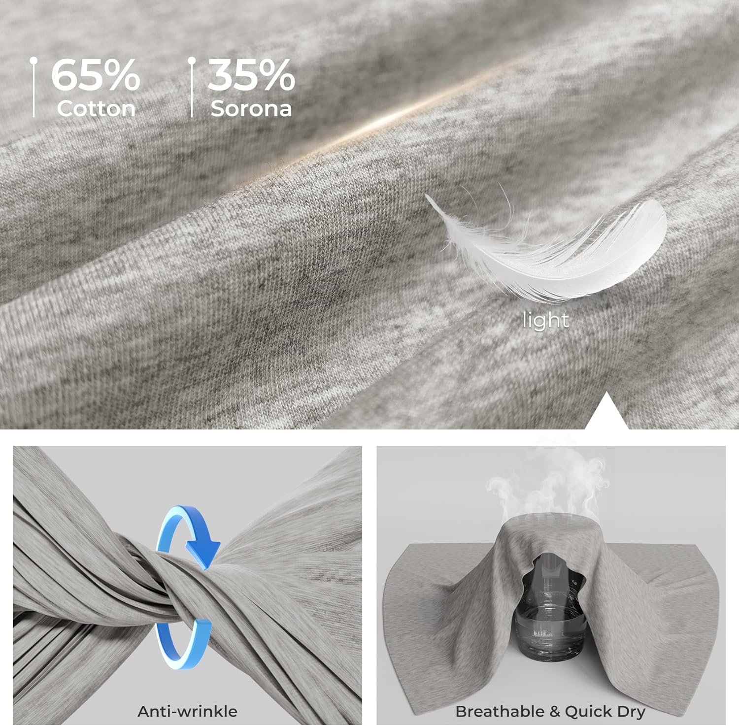 Vulcanodon Mens Pajama Set, Soft Cotton Cool Button Down Short Sleeve Pajamas for Men Cozy Sleep Lounge Pj Sets with Pocket - Image 3