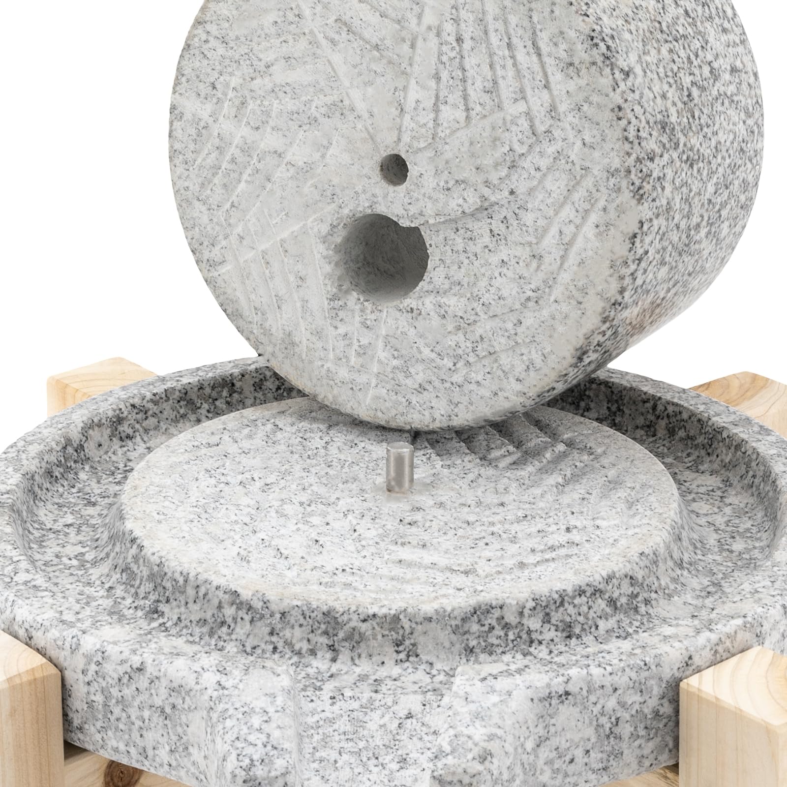 Manuelle Getreidemühle für Weizenmehl, Sojamilch und Sesampaste - Natürliche Granitsteinmühle mit Ständer für hausgemachten Tofu und gesundes Kochen