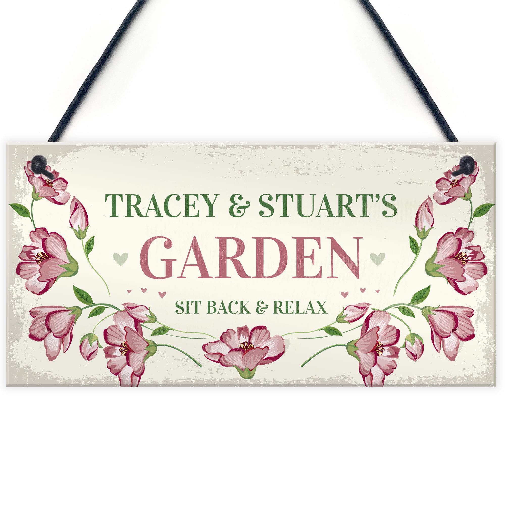 Red Ocean Garden Sign For Mum Nan Grandad Personalised Garden Summer House Shed Sign
