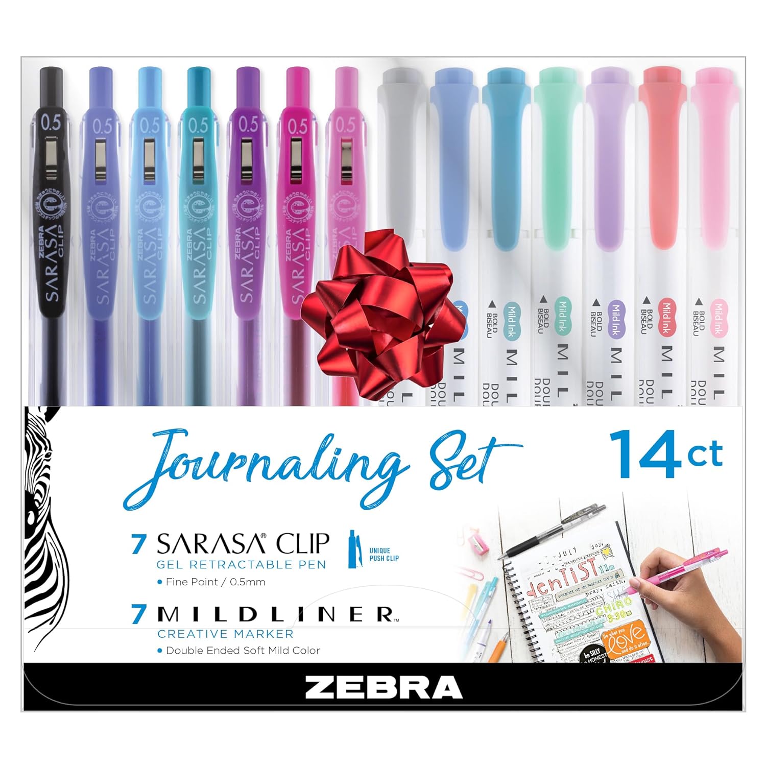 Zebra Pen Journaling Set, Includes 7 Mildliner Highlighters and 7 ...