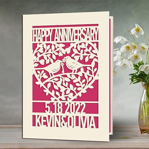 Miniatura 8 de Tarjeta de aniversario personalizada, tarjetas de aniversario de deshierbe regalos para ella él, tarjeta de felicitación, tarjetas cortadas con
