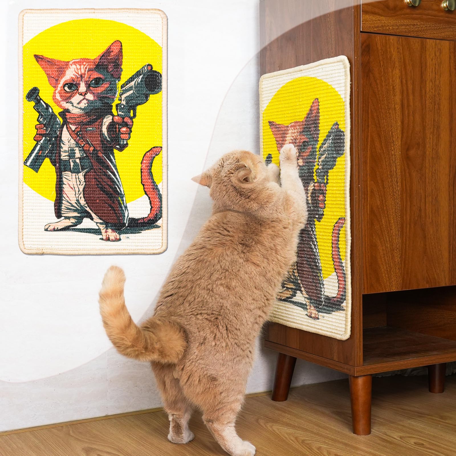Planche à gratter pour chat avec Velcro anti-rayures pour canapé