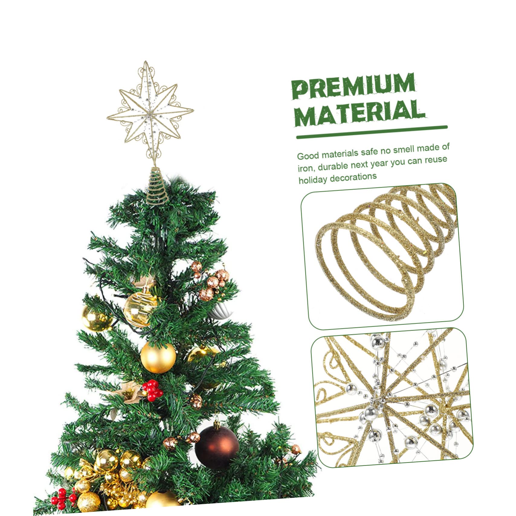 Zerodeko 4stücke Xmas Baumspitze Stern Dekoration Goldene Weihnachtsbaumspitze Für Festliche Anlässe Installieren Leicht Und Für Ihre Weihnachtsfeier