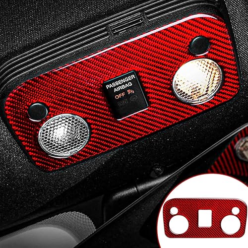 Panel de control de luz de lectura de fibra de carbono para interior de automóvil, adhesivo para Ford Mustang 2023 2022 2021 2020 2019 2018 2017