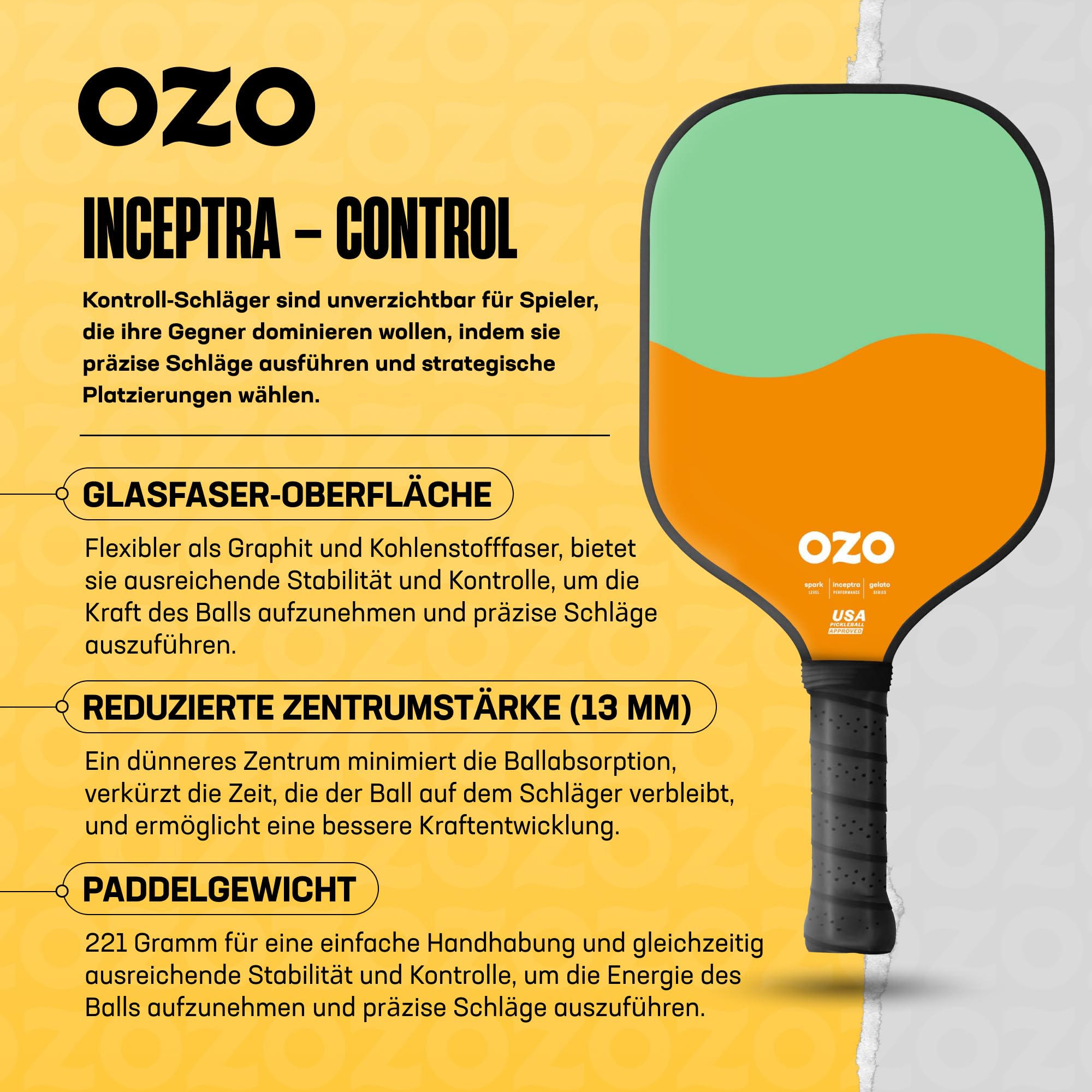 OZO Set of 4 Paddles + 4 Balls - Paddle Unisex Adulto