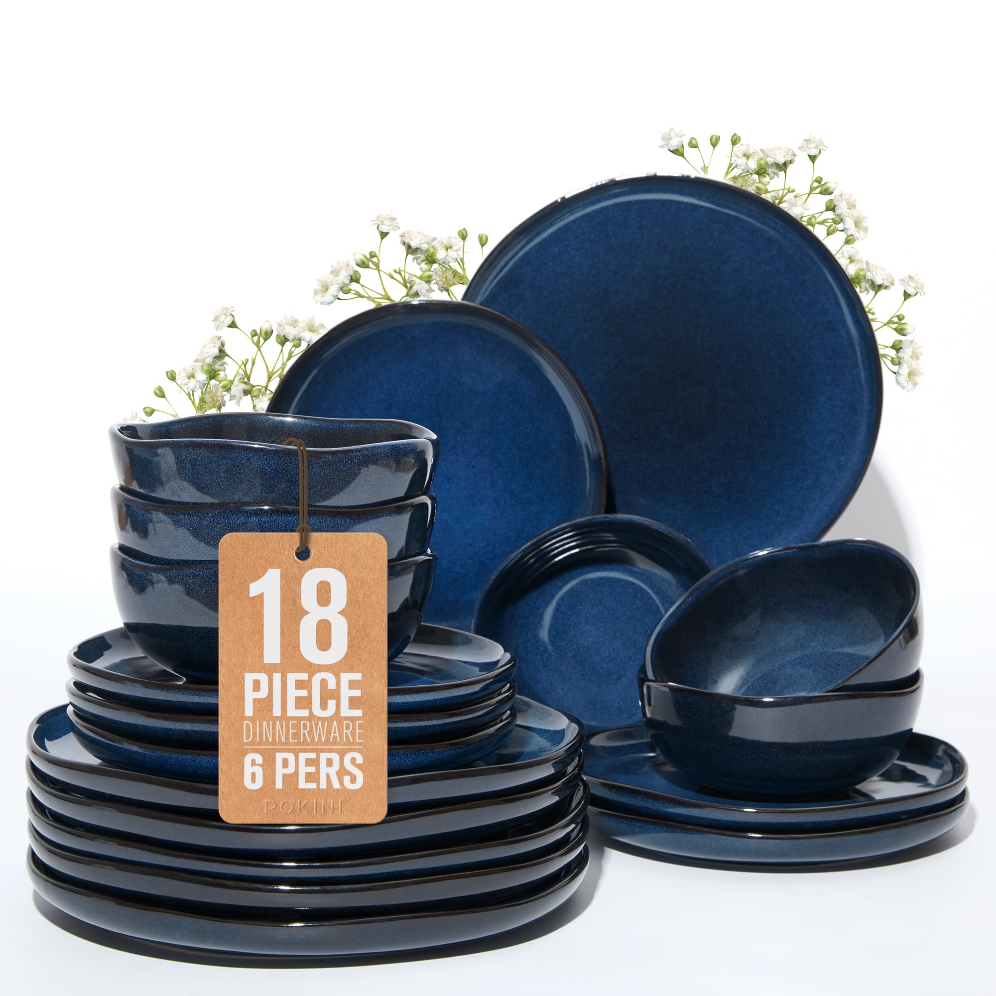 Pokini 18-Piece Stoneware Dish Set