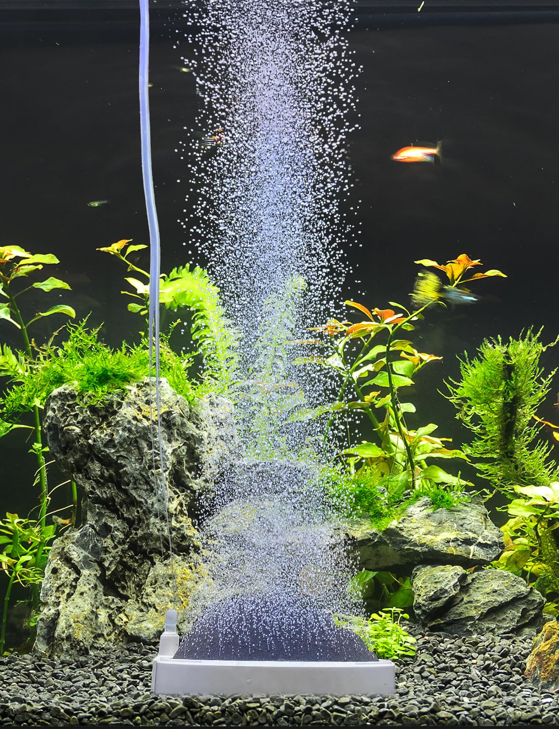 UPETTOOLS Gorgogliatore per acquario, grande e nano, diffusore di ossigeno disciolto super alto per creare bolle super piccole, 13 cm