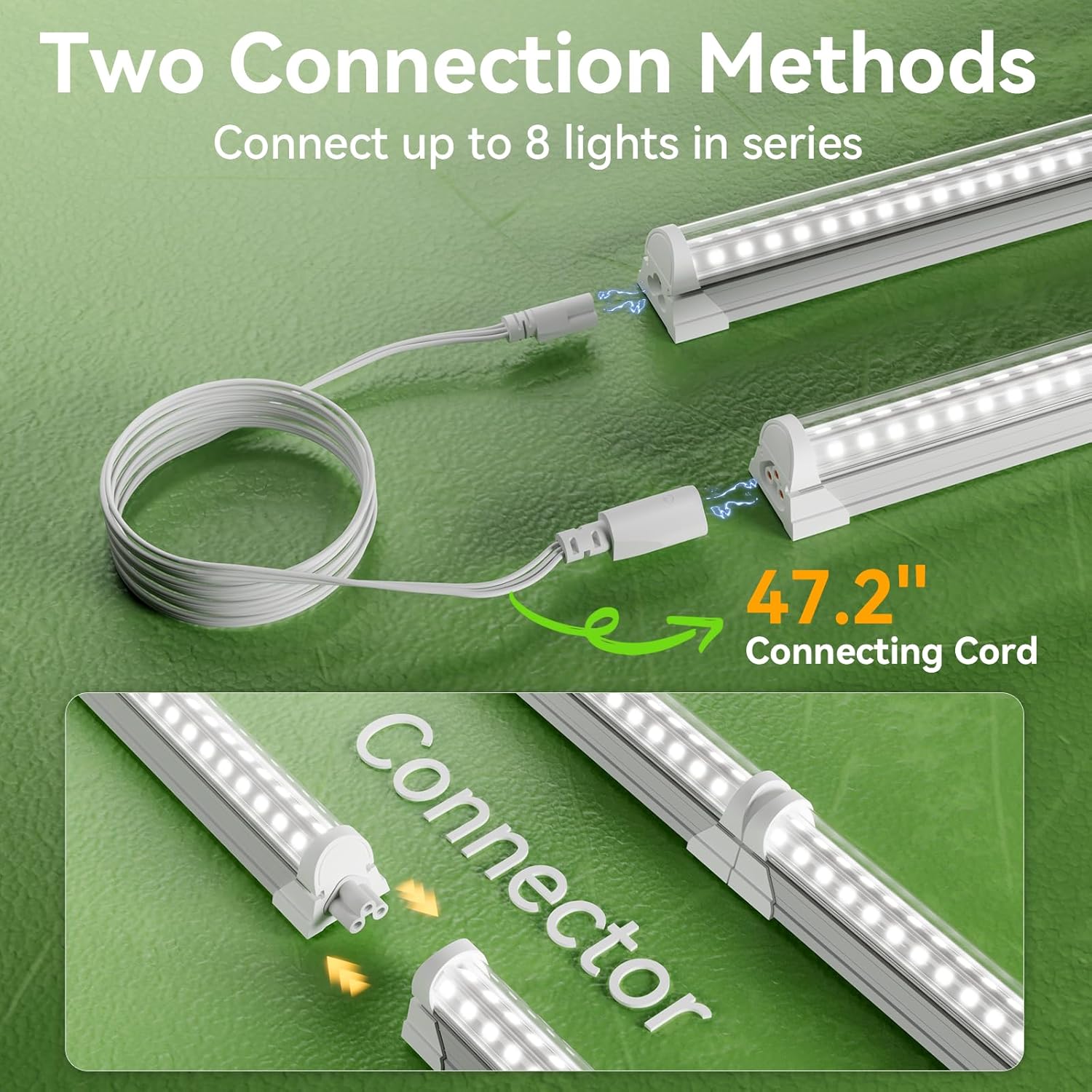 3FT Grow Lights for Indoor Plants,T8 5000K Full Spectrum Plant Light,192W(6 x 32W), LED Grow Light Strips with Timer, Aluminum Reflector, Linkable,Plant Growing Lamp Fixture for Greenhouse Indoor 6pcs