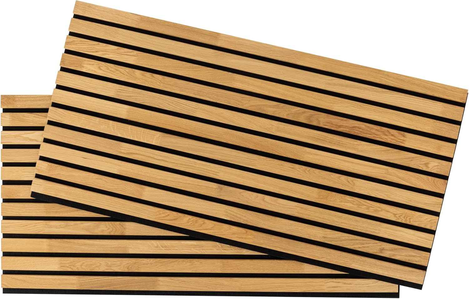 Riverbank Natural Oak Wooden Slat Wall Panels, Made of Solid Wood, 2 Pcs in Size 47.24"x 23.62", Enhanced Acoustic & Sound Absorbing Design for Home & Office, Sustainable Recycled Felt (Natural Oak)