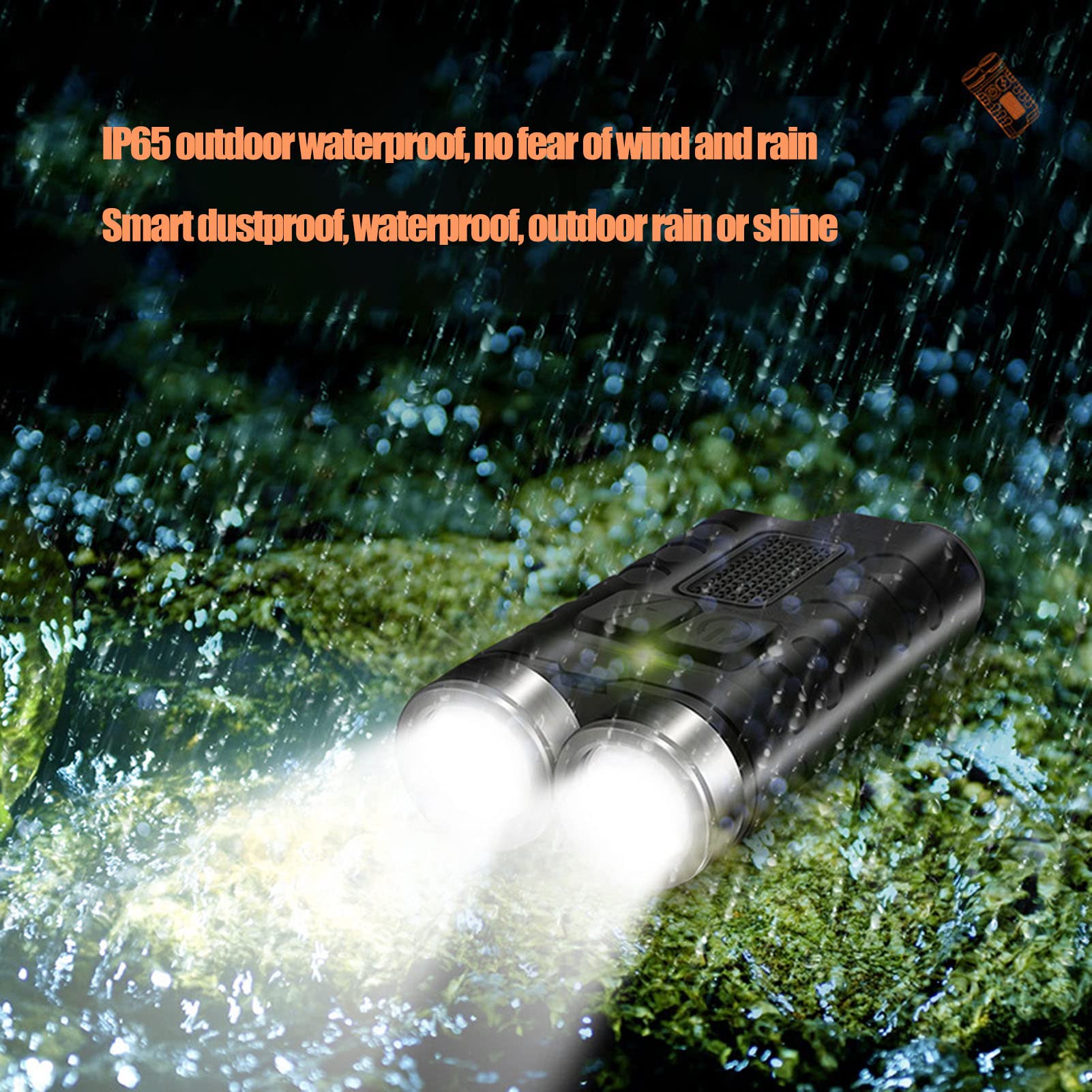 MinFlower V3 Mini EDC Keychain Flashlight - 900 Lumen Rechargeable With Red/UV/Blue Side Light, USB-C, Magnet