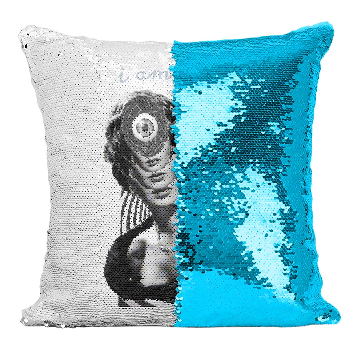 Coussin paillettes turquoise pour réveiller un salon terne