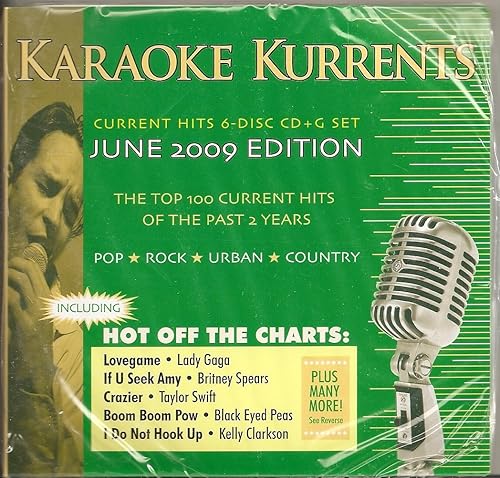 KARAOKE KURRENTS 6 Disk CDG Set Current 2007 - June 2009 Pop Country Rock Urban 100 songs