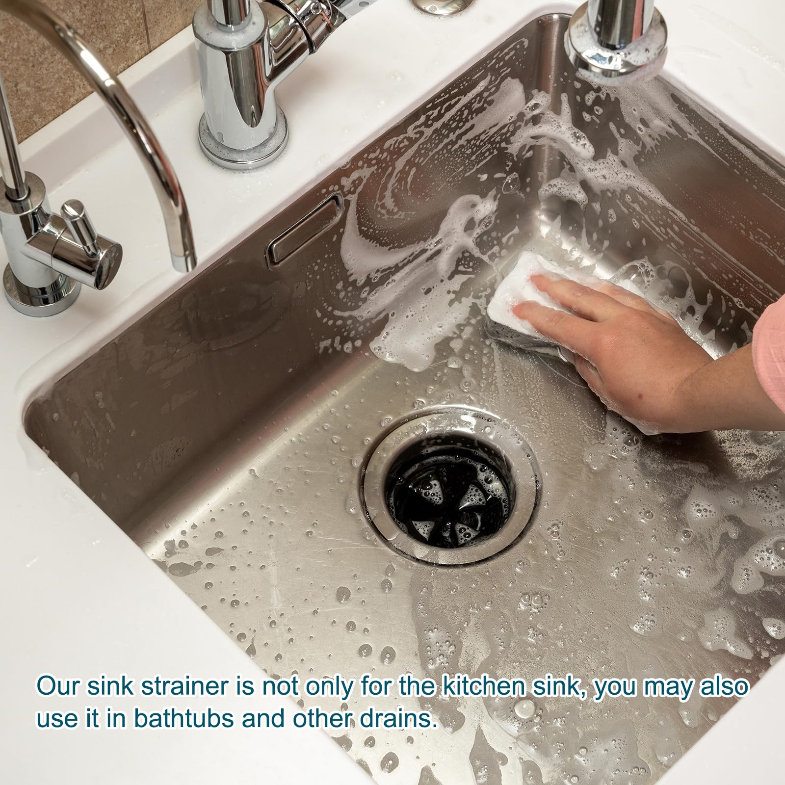 Filtro Lavandino In Acciaio Inox 304 - Antiottoppo E Antiparassiti, 5,5x5 Cm - Foto 6