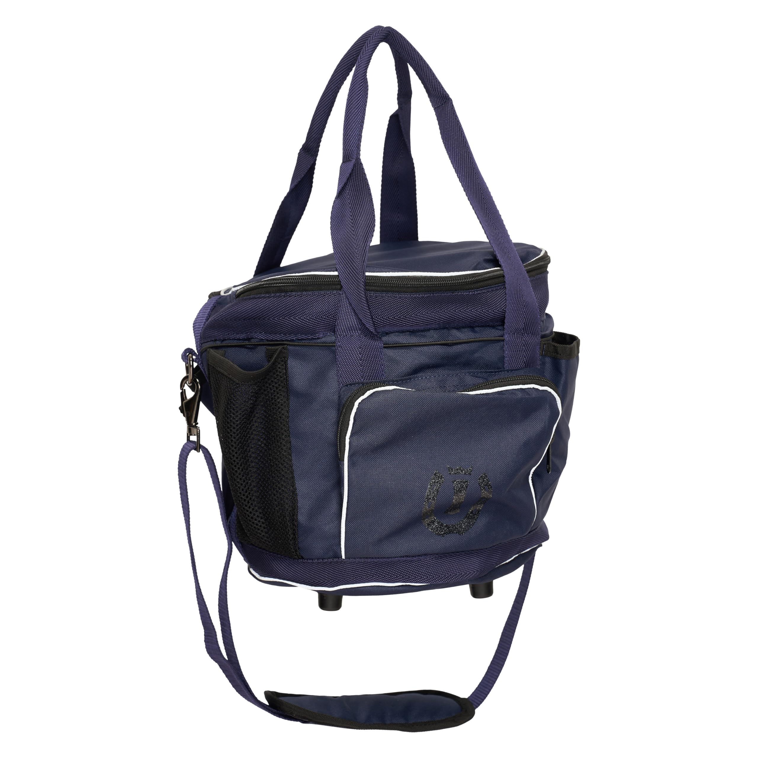 Imperial Riding IRH Basic Children's Grooming Bag with Compartments, Zip and Shoulder Strap, Navy, 1 Size