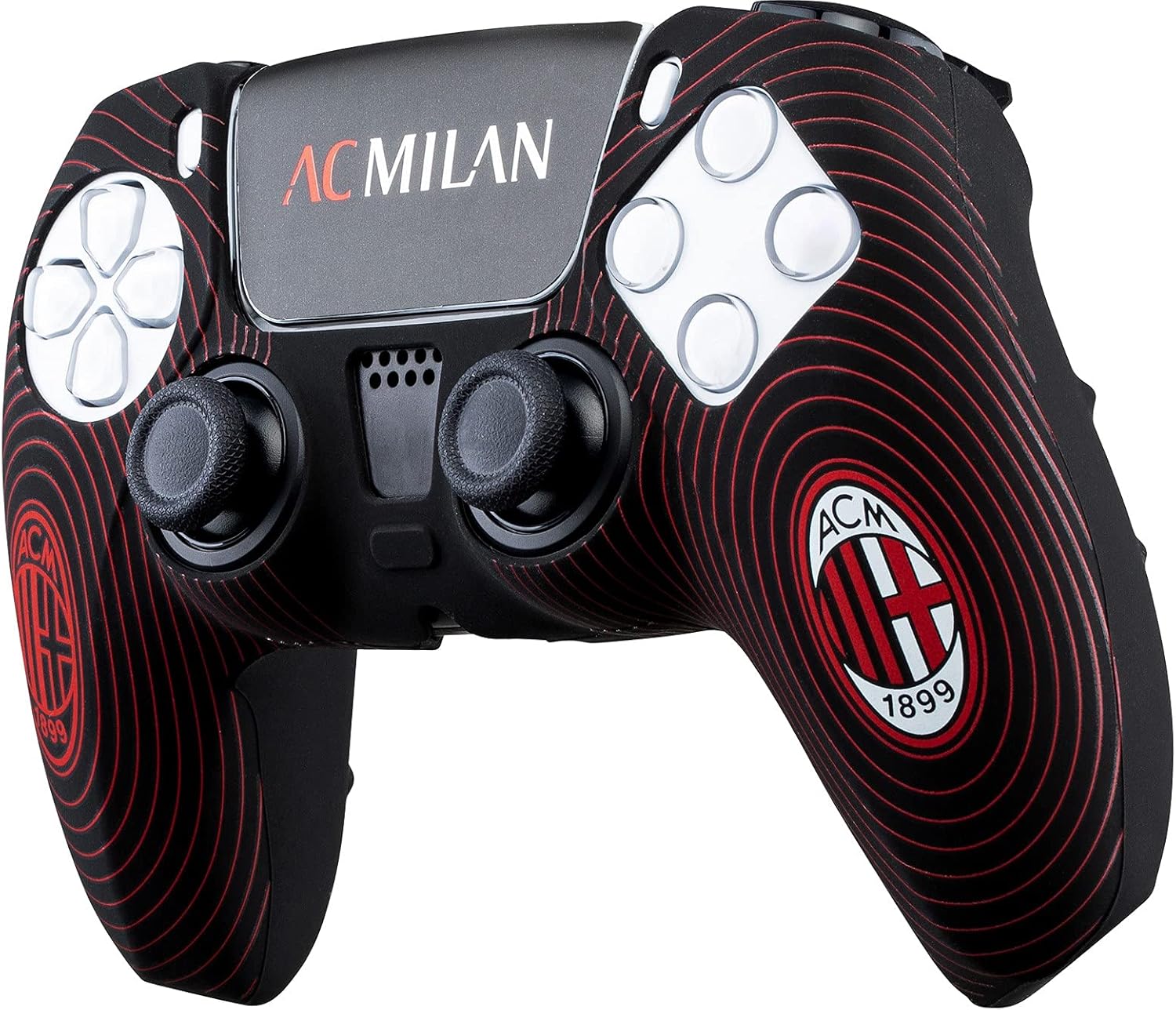 Бурчтуу алдыңкы view of Qubick AC Milan PS5 controller skin