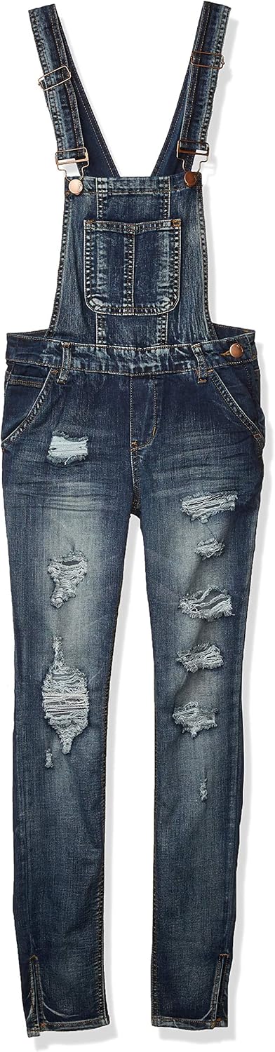 Dollhouse Women's Blizzard Blue Denim Overalls Pants, Blizzard Blue, 1