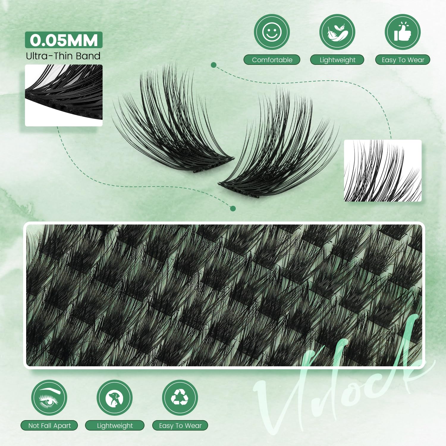 VLVLOCK Enchantress Lash Clusters Kit Short Lashes Clusters 8-14MM DIY Lash Extensions Kit Waterproof Long-Lasting with Ultra-Thin Band Glue Remover Tweezer for Beginners(Enchantress Short Kit 8-14mm) - 5