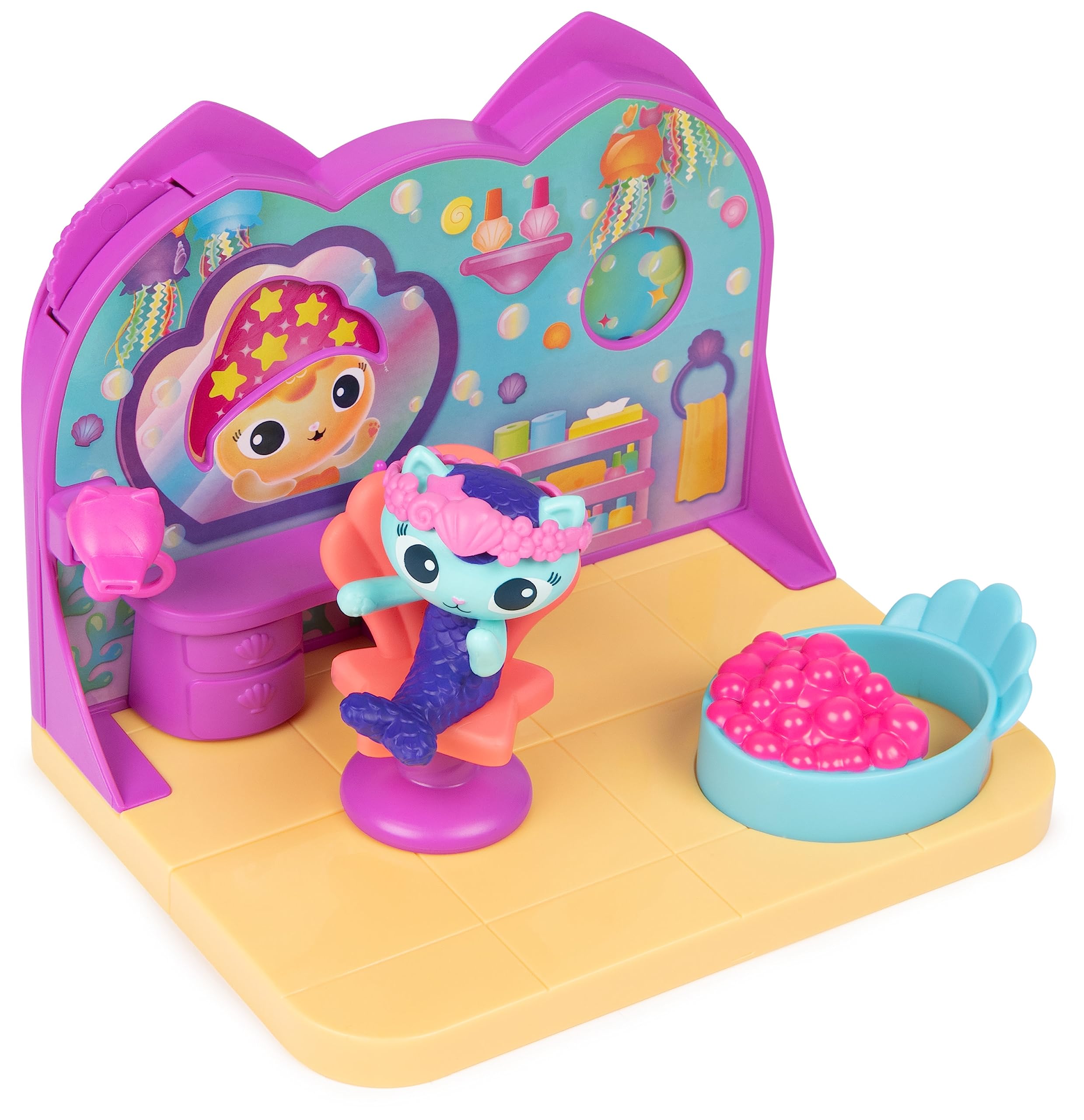 Gabby et la Maison Magique - Gabby Dollhouse - Playset Deluxe Le Spa - 1 Figurine + Accessoires - Pièce pour Maison de Poupée - Dessin Animé Gabby Et La Maison Magique - Jouet Enfant 3 Ans et +