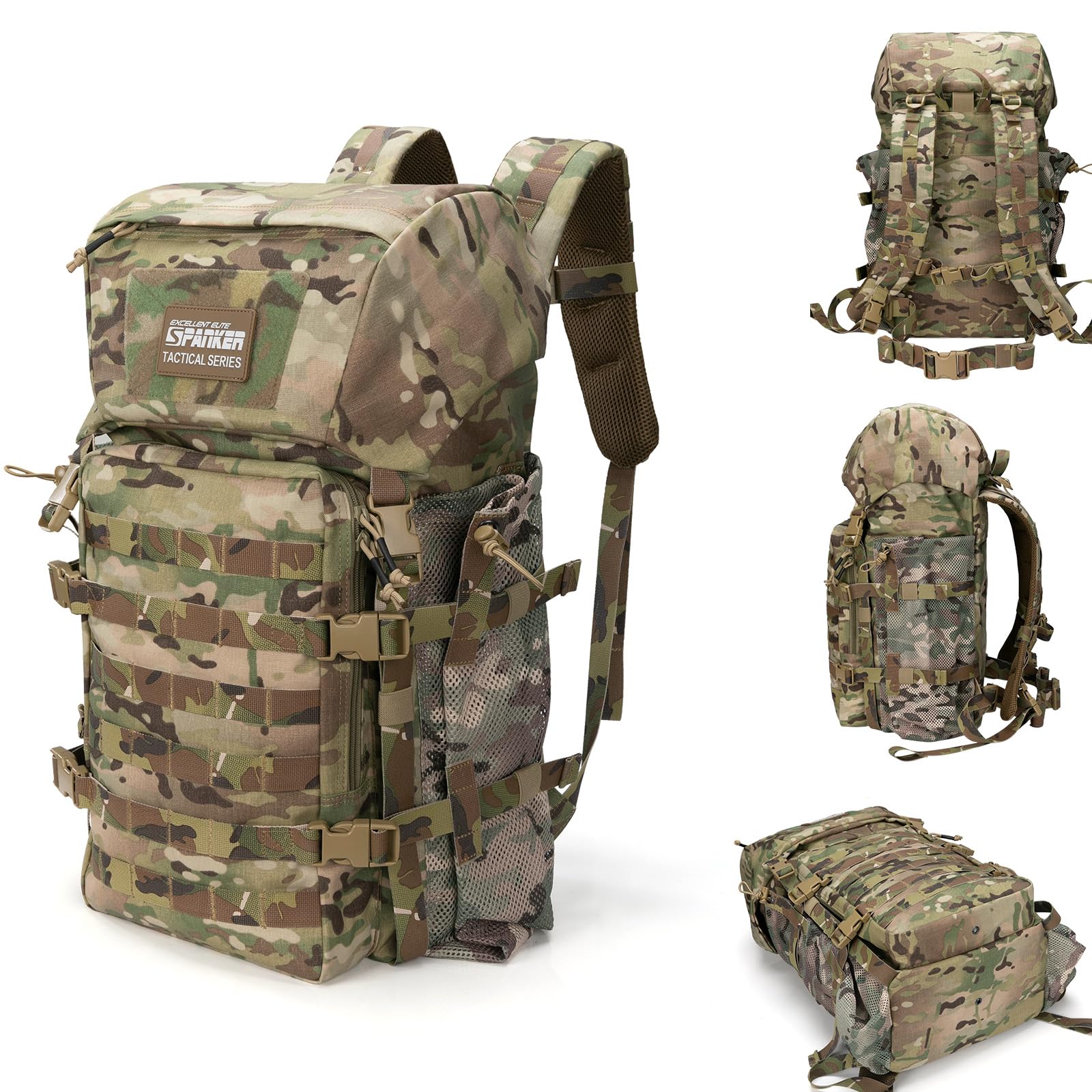 EXCELLENT ELITE SPANKER Plecak kempingowy, turystyczny, taktyczny, 40 l, duży plecak wojskowy na kemping, wędrówki i wycieczki z plecakiem (Multicam)