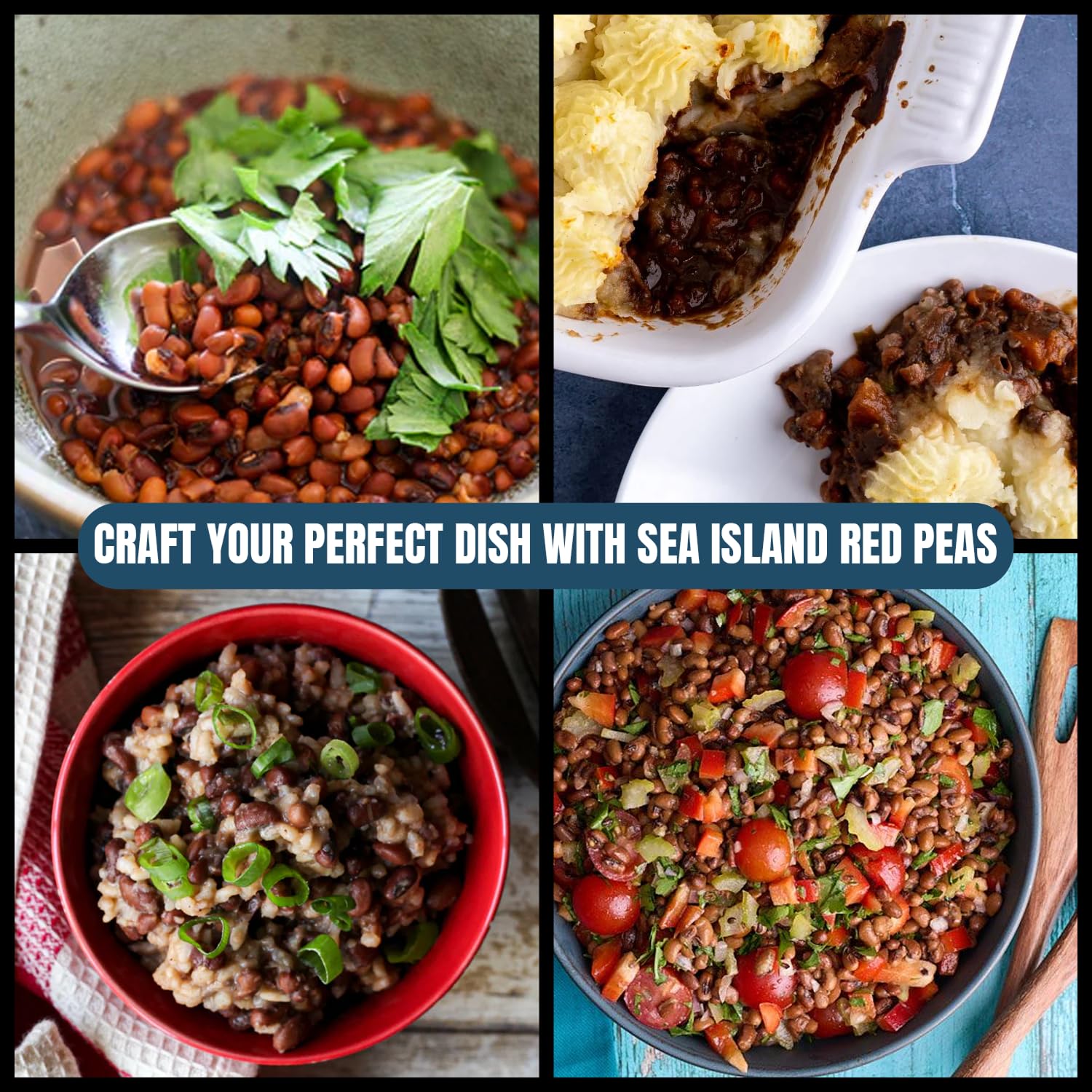 Marsh Hen Mill Variety Pack of 2, Sea Island Red Peas & Carolina Gold Rice, Premium Heirloom Southern Legumes & Long Grain, Non-GMO High Fiber, Perfect for Recipes and Hoppin' John, 24 oz Each