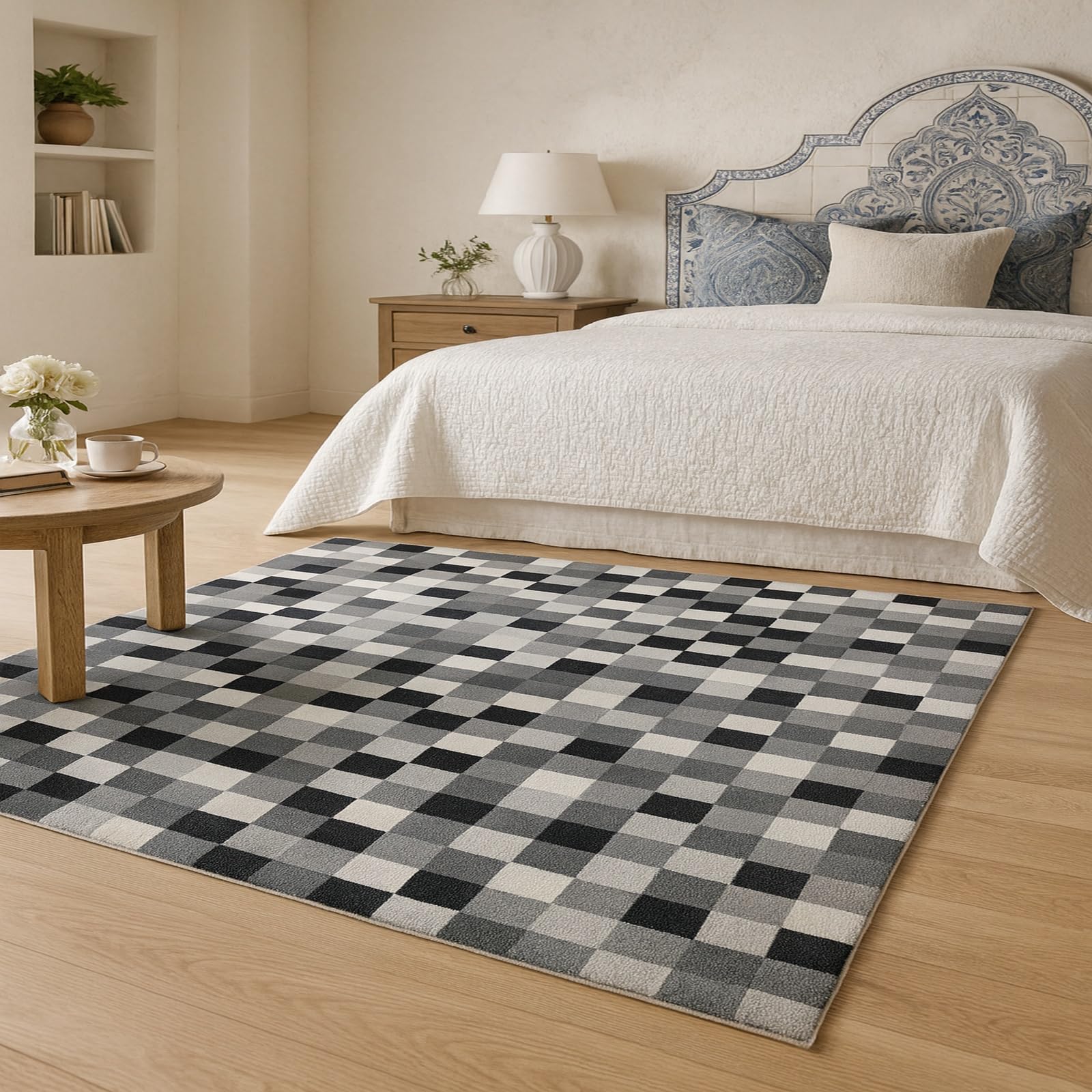 Tapis pour salon descente de lit chambre moderne géométrique 80x120