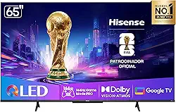 Hisense Smart TV UHD 4K QLED 65" Polegadas 65Q7QG Google TV Modo Jogo Pro 144 Hz, AMD FreeSync Premium, Dolby Vision Atmos e Compatível com Alexa