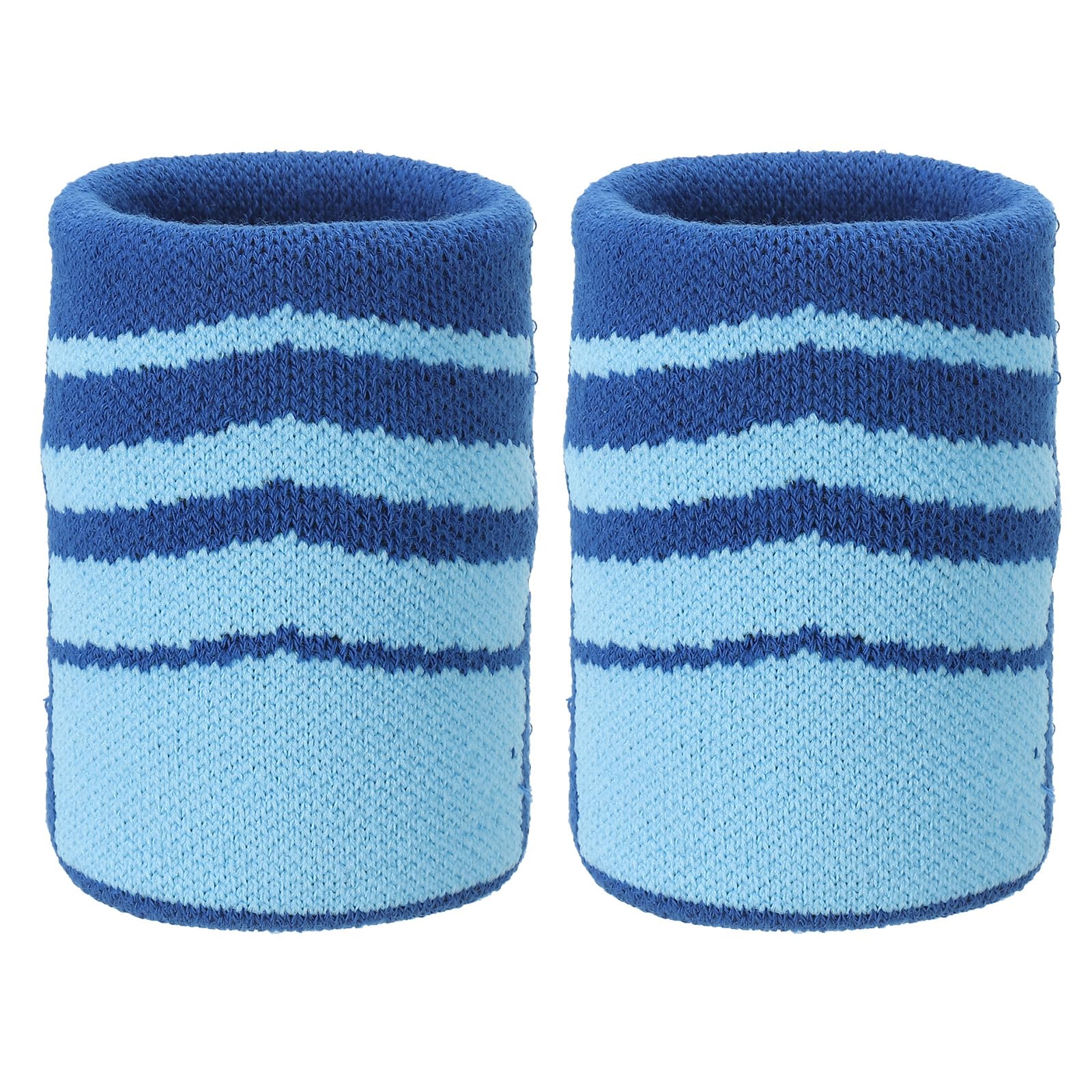 PATIKIL Sports Wristband Sweatbands for Men Women, 2 Pcs Breathable Tennis Wrist Bands Absorbent Sweat Band for Basketball Football Baseball Running Gym, Blue