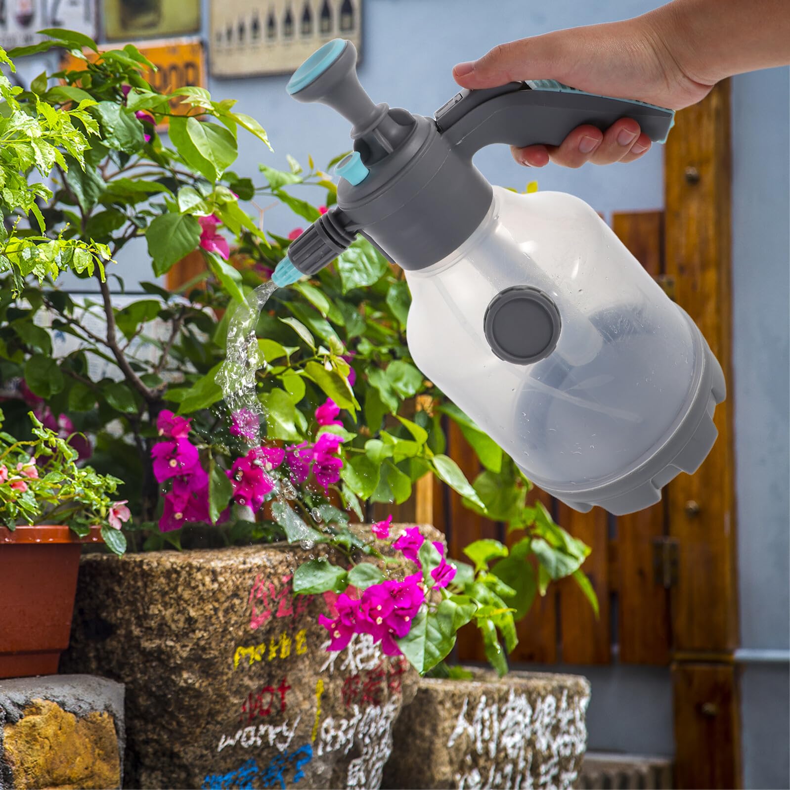 Spruzzatore da Giardino a Pressione Manuale 3l in Plastico | Formato Portatile, per Piante e Lavaggio Finestre, Capacità Ampia, Design Spesso