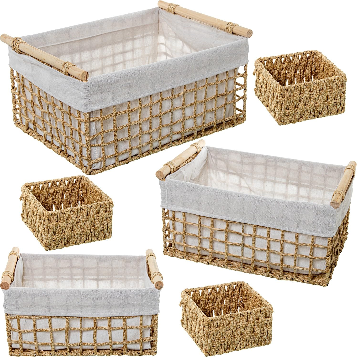 Corbeille en corde et tissu pour optimiser le rangement de votre salon