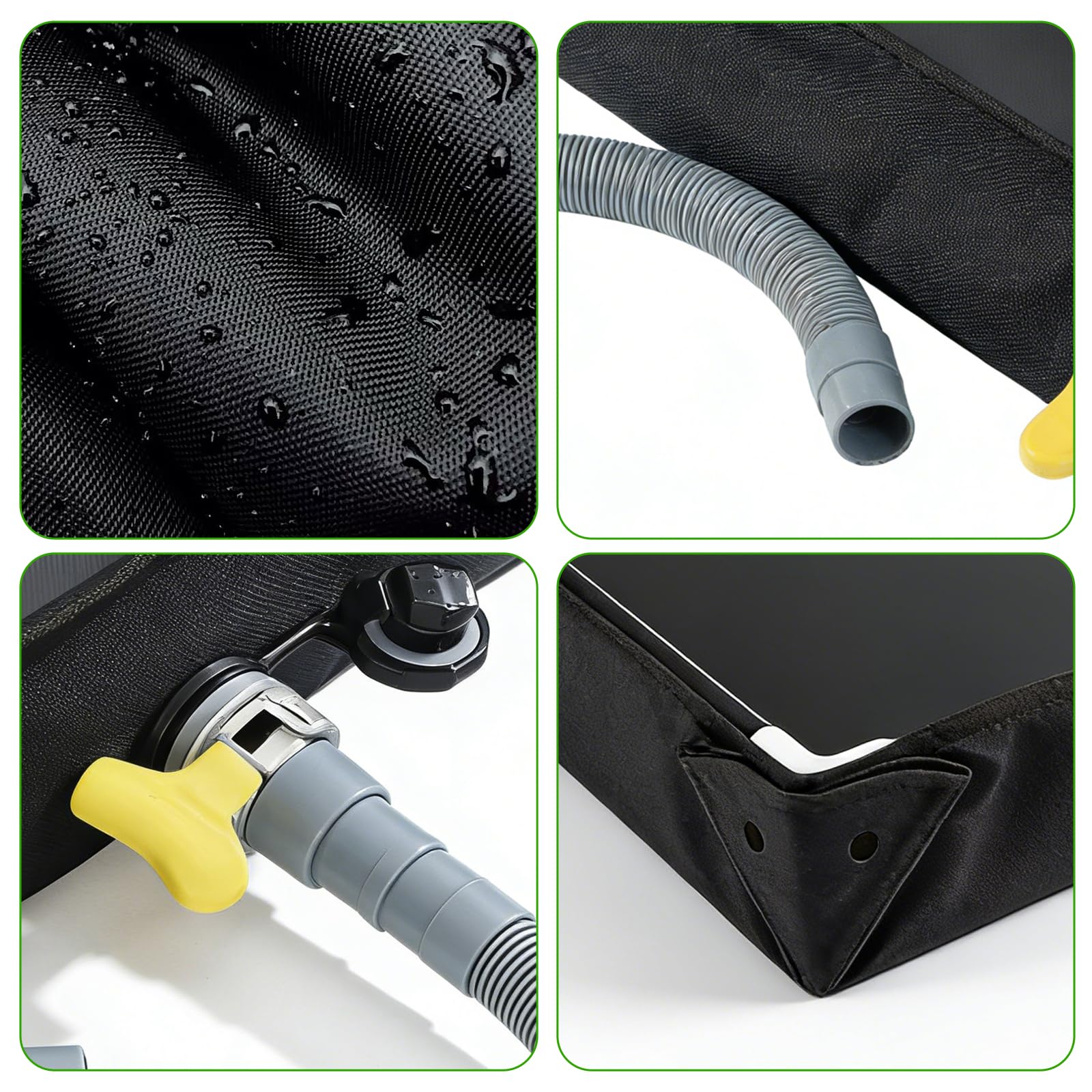 Base de douche pliable 80 x 80 x 10 cm - Receveur de douche portable avec tuyau d'évacuation - Base de tente de camping étanche pour l'intérieur et l'extérieur, le camping, les voyages et la salle de