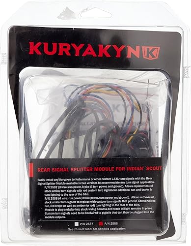 Miniatura 2 de Kuryakyn Componente de iluminación de motocicleta 2588 Módulo divisor de señal de giro LED trasero para 2015-2019 Indian Scout, 4 cables, negro