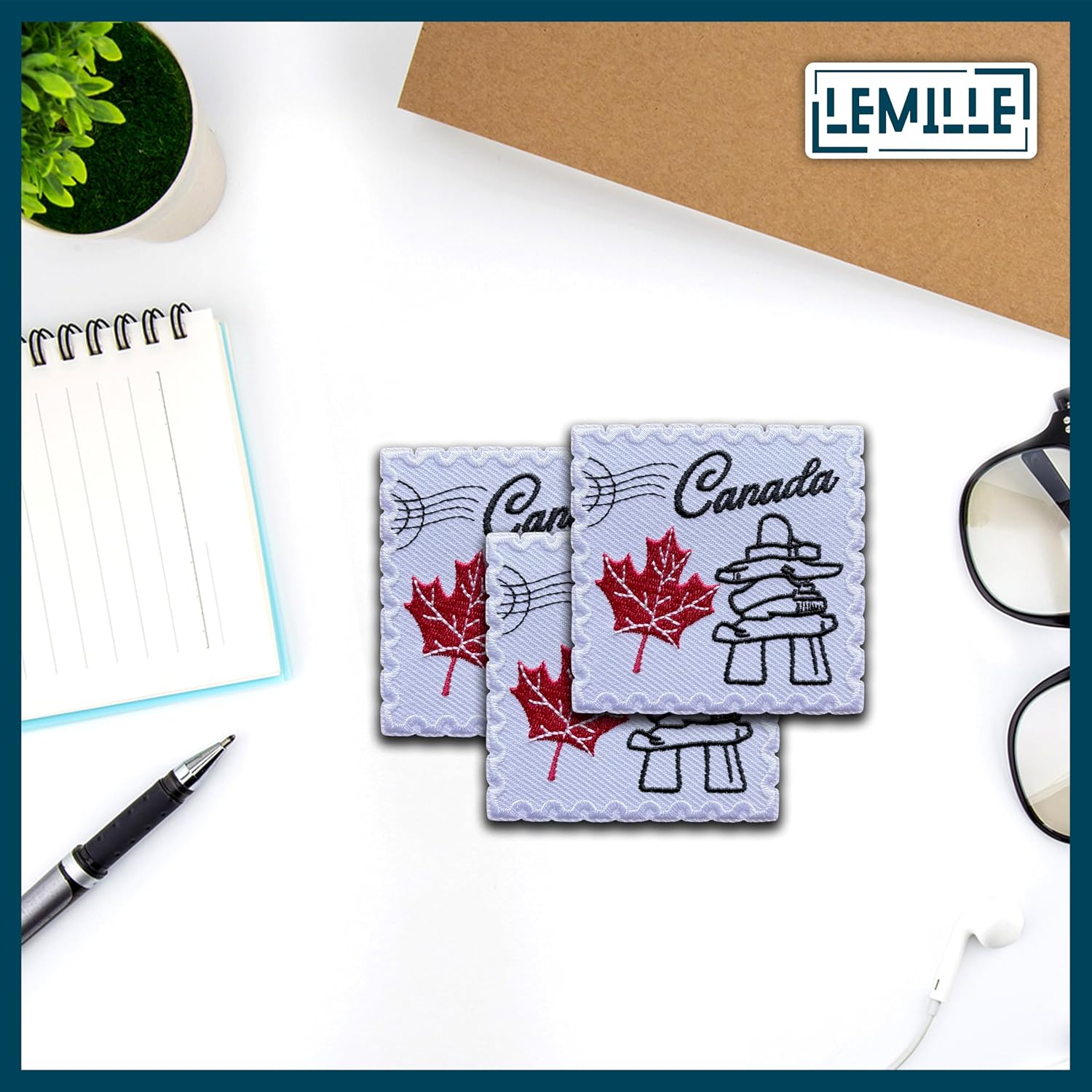 Canada Leaf Patch, 3" Travel Patch Sew On or Iron On for Clothes, Jeans, Backpacks, Hats, Vintage Stamp Country Embroidered Patch, Aesthetic Souvenir Patch for Travelers and Adventure Lovers image 2