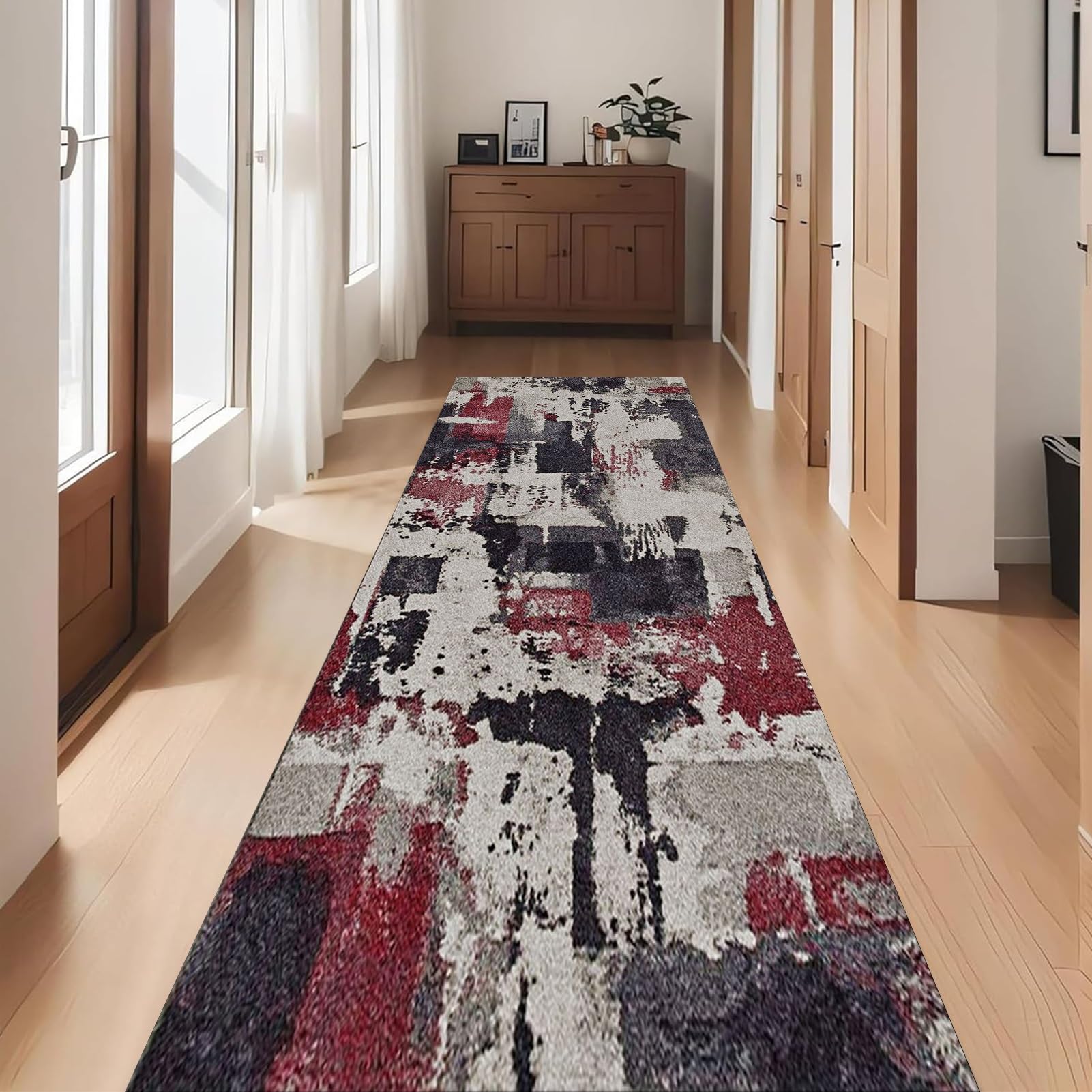 Rugs Modern Abstract Hall Rug for Living Room Bedroom Bedside Kitchen Home Entrance Hallways Multi Coloured 1m 150cm 2m 250cm 300cm 350cm 4m 450cm 5m 550cm 6m Long Hall Runner Rug(80×400cm/2.6ft×13.1f