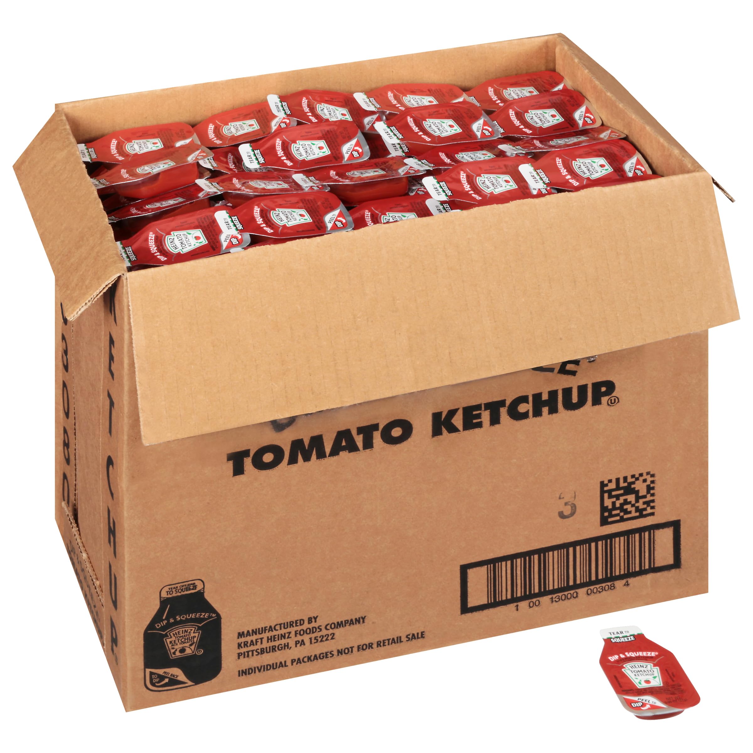 HEINZ Single Serve Ketchup DIP & SQUEEZE Packet 27 gr. Container Pack of 500 product thumbnail 4