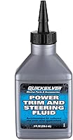 Quicksilver 858074Q01 Power Trim & Steering Fluid 8oz - Marine Hydraulic Oil for Outboards & Sterndrives