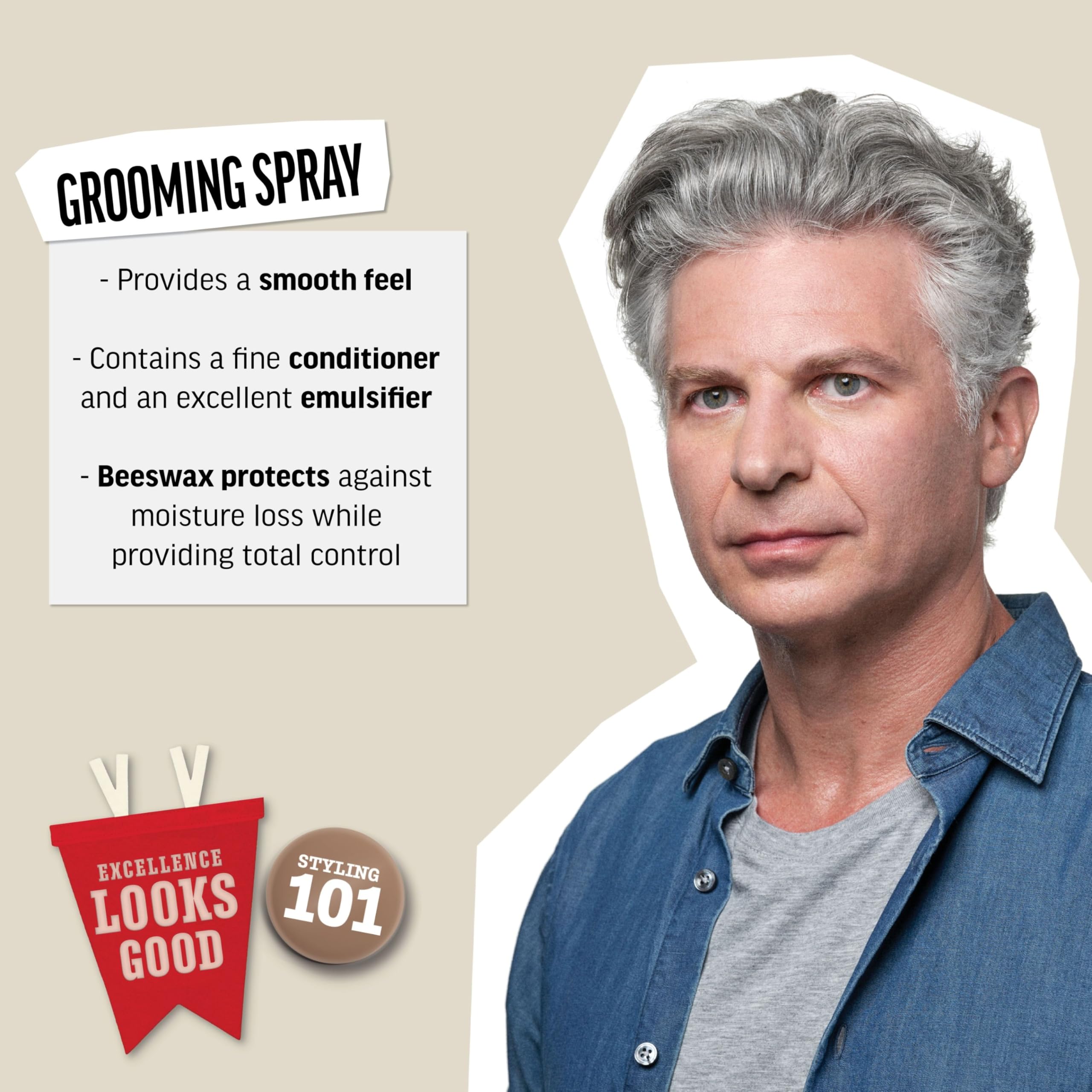 Image secondaire de American Crew - Grooming Spray - Spray Cheveux Homme - Spray Coiffant Fixation Variable - Produit Coiffant Brillance Naturelle à