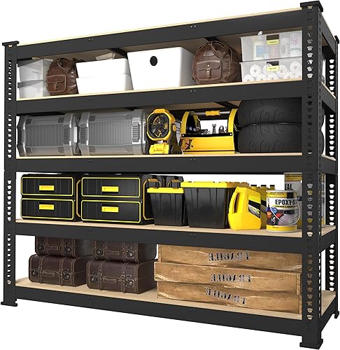 PrimeZone Estantería de garaje de 48 pulgadas de ancho x 18 pulgadas de profundidad x 72 pulgadas de alto, estantes de almacenamiento de metal
