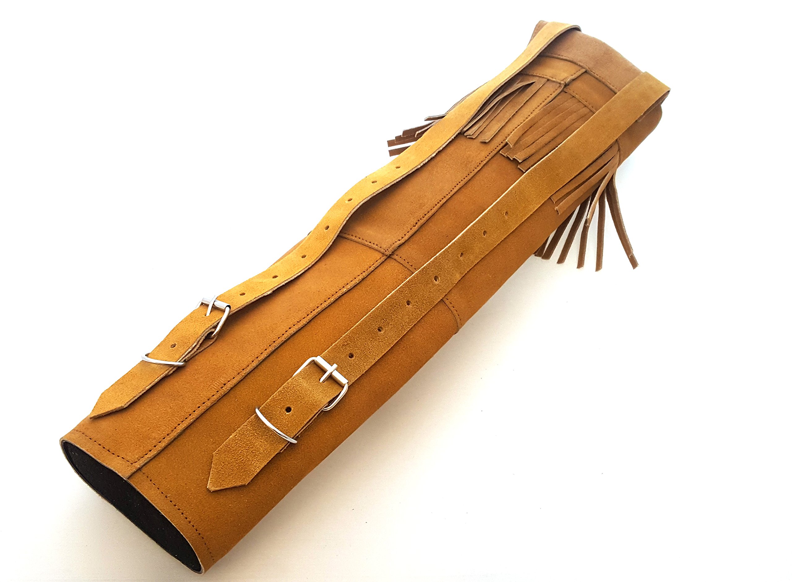 Aljaba de piel de ante tradicional para tiro con arco, Honey Brown