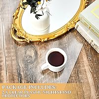 Vista 3 de Protector para mesita de noche, protector de plástico transparente de 15.8 x 23.6 pulgadas, 0.059 in de grosor, rectangular, de cloruro