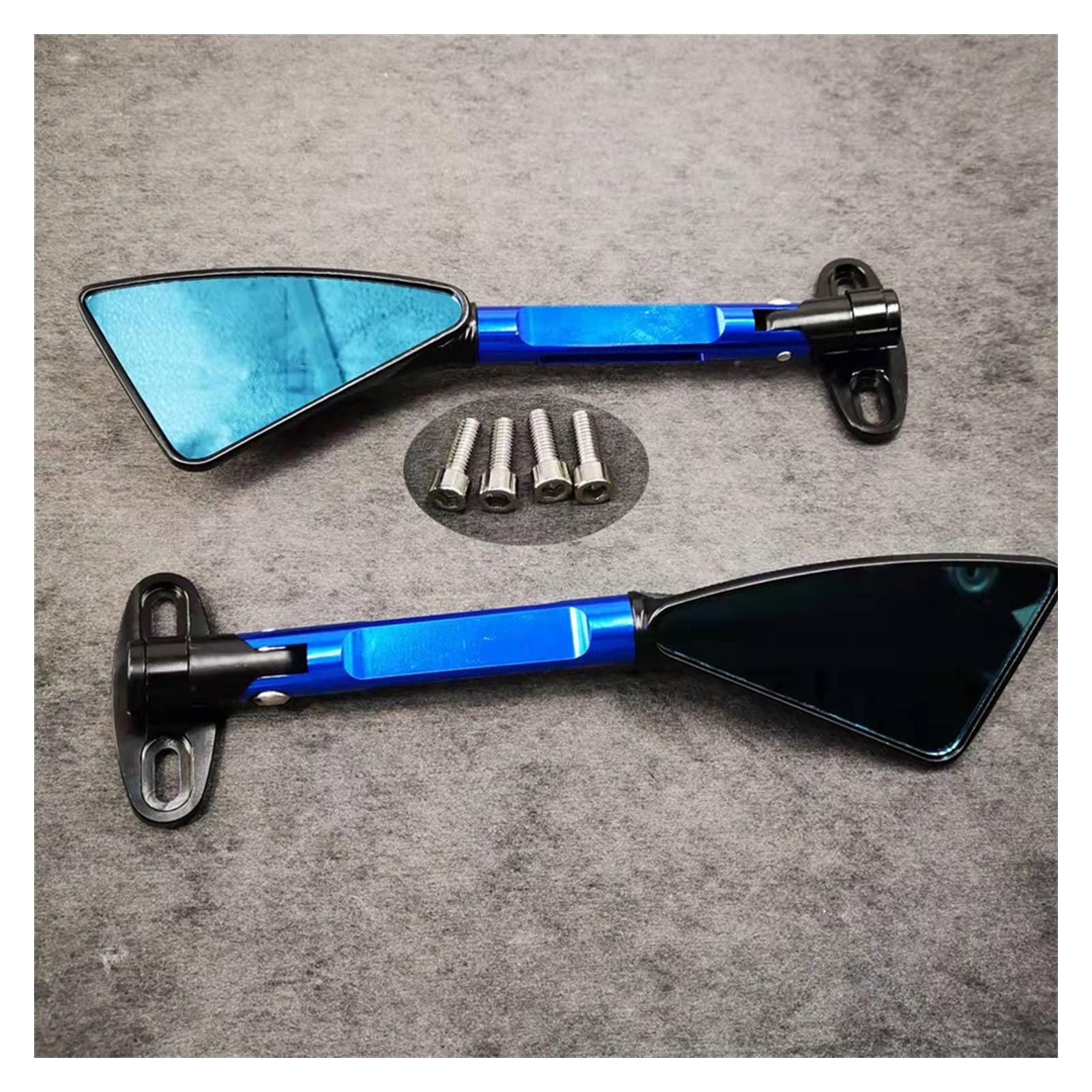 Espejo azul de manillar CNC para solucionar reflejos en moto 4