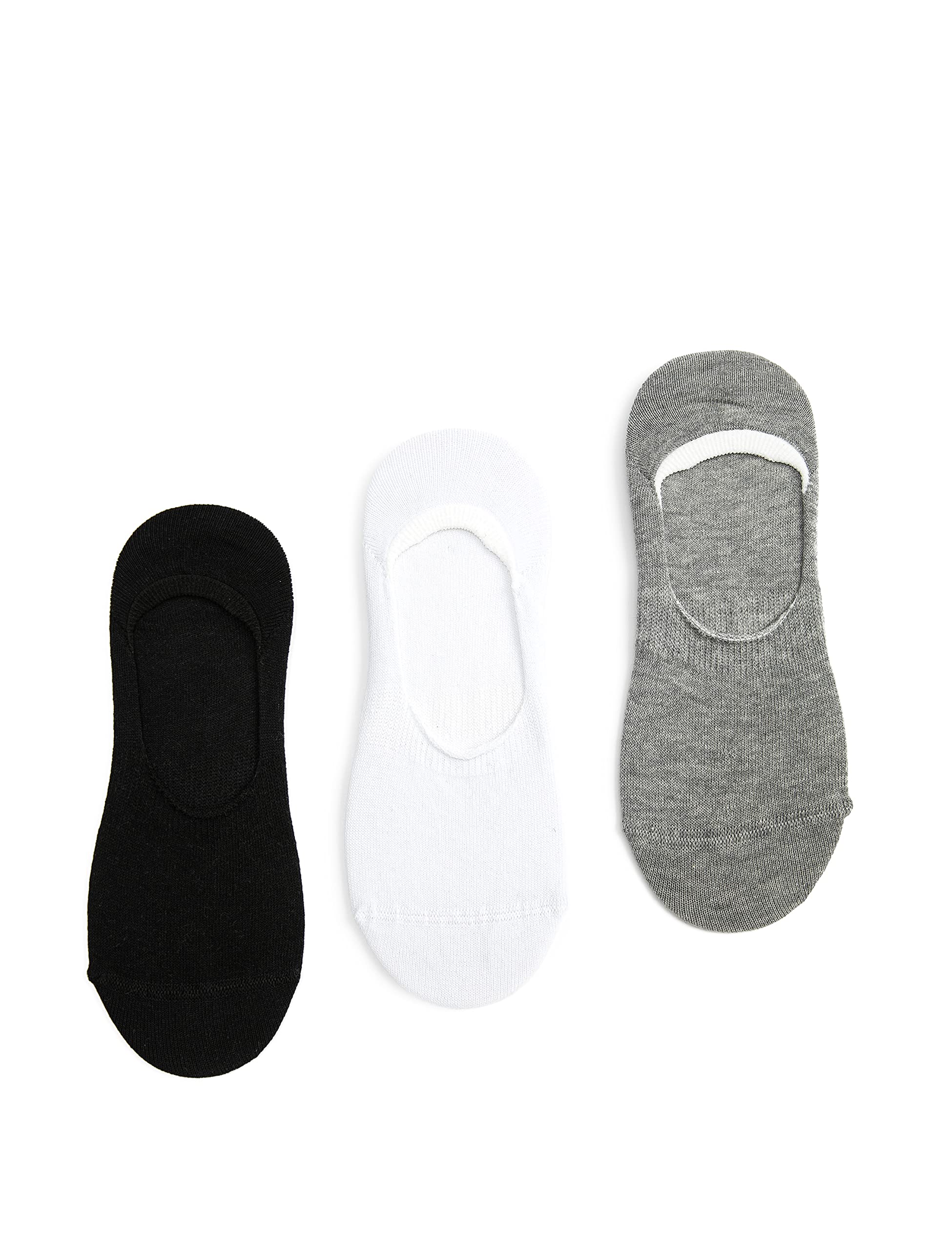 Erkek 3'lü Sneaker Çorap Seti Siyah, Tek Beden