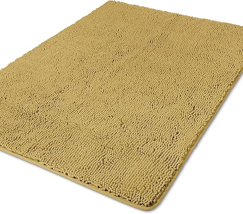 Miniatura 99 de Yeaban Alfombras de baño gris oscuro – Gruesas alfombras de baño de chenilla | Alfombras de baño absorbentes y lavables antideslizantes, alfombras