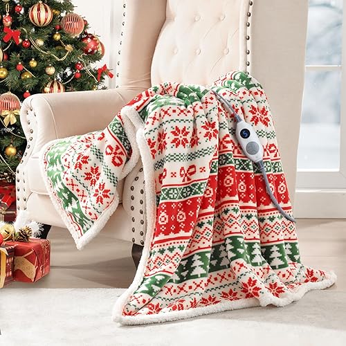 Miniatura 1 de Westinghouse Manta térmica, manta eléctrica de franela súper suave a sherpa con 6 niveles de calefacción y apagado automático de 2 a 10 horas,