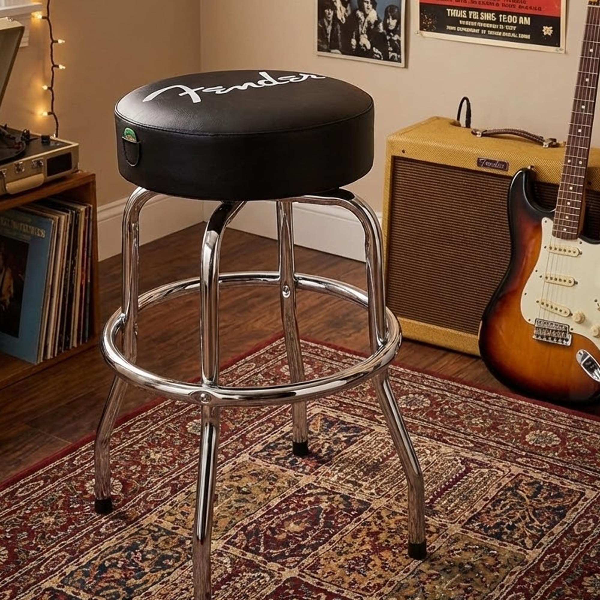 Amazon｜Fender 24インチ スパゲッティロゴ ピックポーチ バースツール 