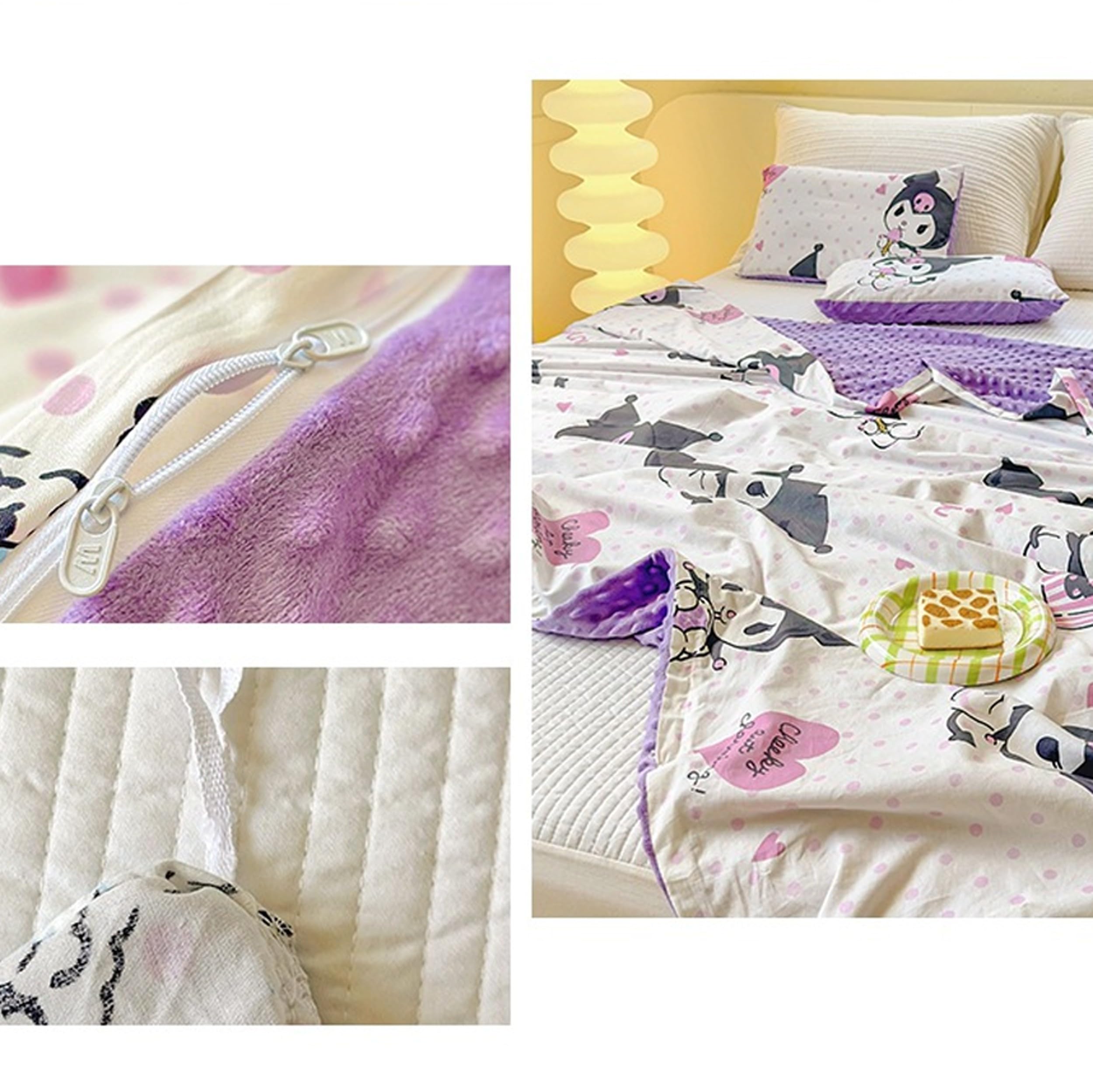 Roffatide Cartoon Cinnamoroll Fleece Decke - Fuzzy Weiche Mikrofaser Gemütliche Wurf für Couch, Bett, Sofa (Ohne Kissenbezug) 150 * 200cm B