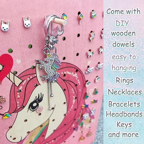 Miniatura 3 de Organizador colgante de joyas, soporte para aretes, colgador de joyas, organizador de joyas colgante para colgar en la pared, para aretes, collares,
