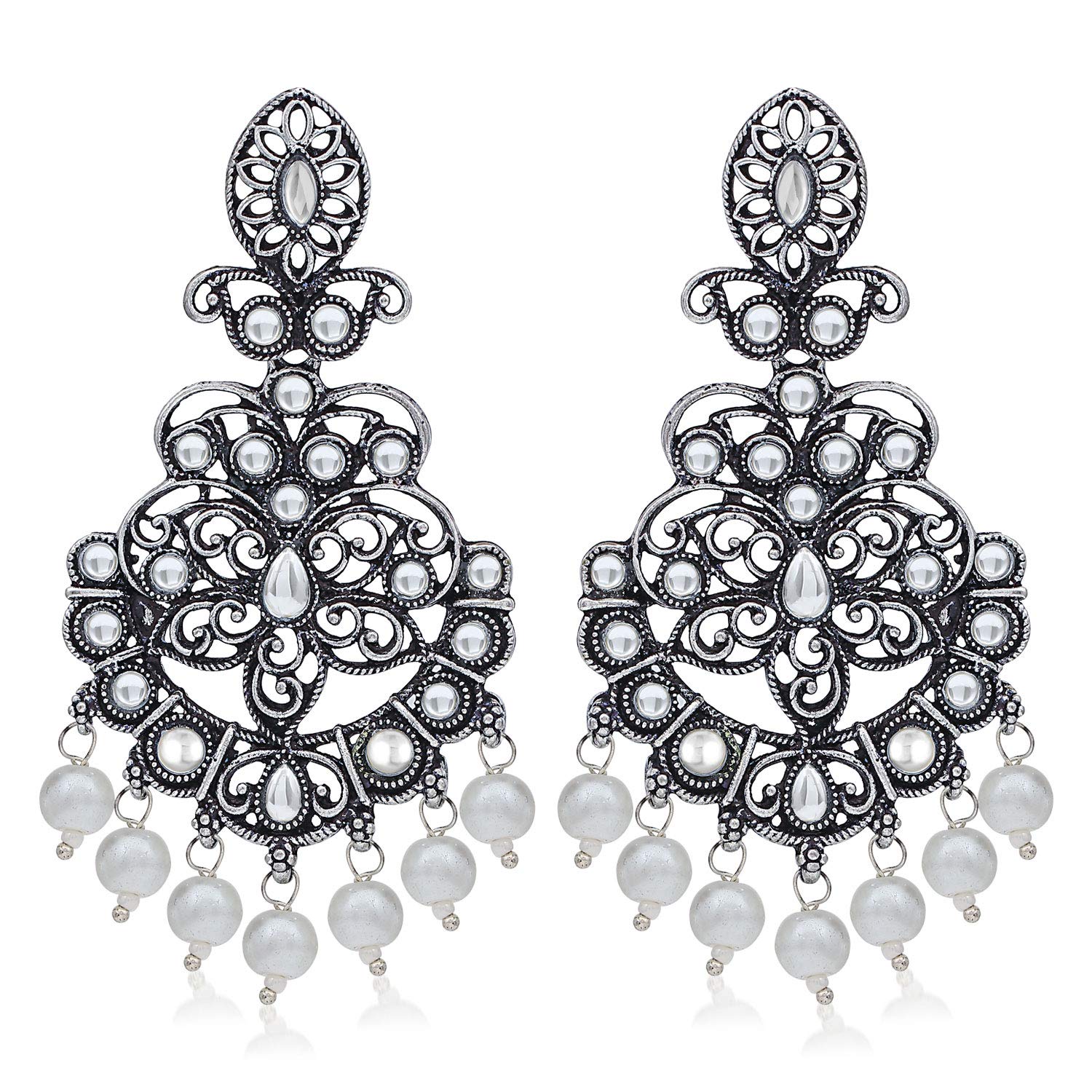 Sukkhi Exotic Oxidised Pearl Chandelier Earring For Women (SKR56889) (B08G2DNM53) Amazon Price History, Amazon Price Tracker